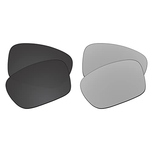 EZReplace Lentes de repuesto para gafas de sol Oakley TwoFace OO9189 (lentes polarizadas), se adapta al marco Oakley TwoFace (negro carbón + plateado metálico)