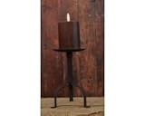 Colonial Pillar Candle Holder in Black Wrought Iron, 8