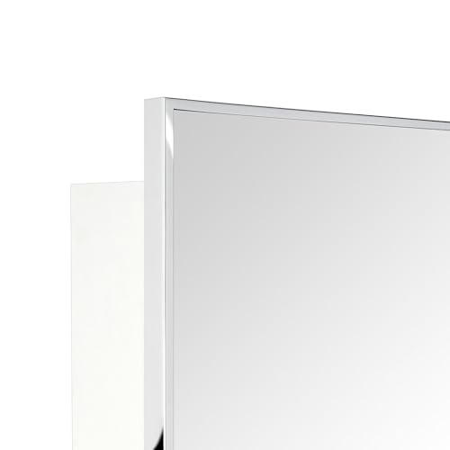Image of TEHOME 16.5'' x 24'' Chrome Recessed and Surface Mount Bathroom Medicine Cabinet with Mirror Square Cornered Metal Framed Rounded Rectangle Medicine Cabinet Mirror