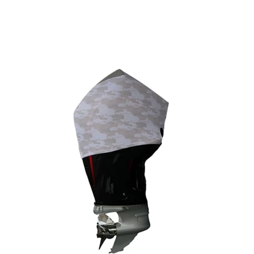 Image of Grey Digital Camo Outboard Motor Cover Fits and Compatible with MERC 175-225 V6 (2018-Present) | Made in USA to Stay on While You Run! | 112D