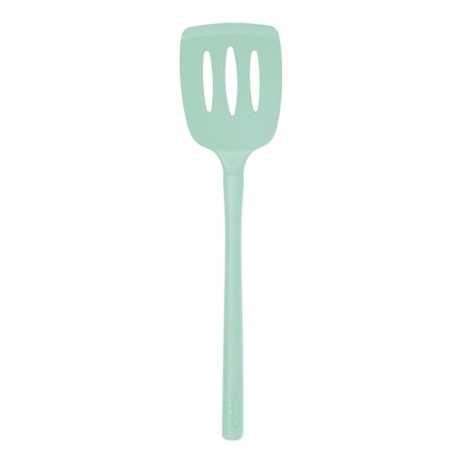 Tovolo Flex Core Silicone Slotted Turner Spatula Kitchen Utensil for Flipping Eggs Burgers Pancakes & More, Easy Clean Dishwasher Safe BPA Free Silicone Flipper Heat Resistant, Aqua Seafoam Green by Tovolo - Used condition - US$8.71