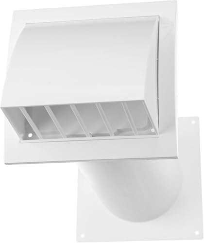 Vent Systems 100 mm Mauerkasten mit Dunstabzugshaube - Kunststoff Lüftungsgitter mit Einstellbar Rohr - Abluft Abdeckung mit...
