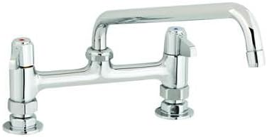 5F-8DLX12V15 Faucet, Deck Mount, 8" Centers, 12" Swing Nozzle w/ 1.5 GPM VR Aerator, Lever Handles (5.7 Lpm Max)