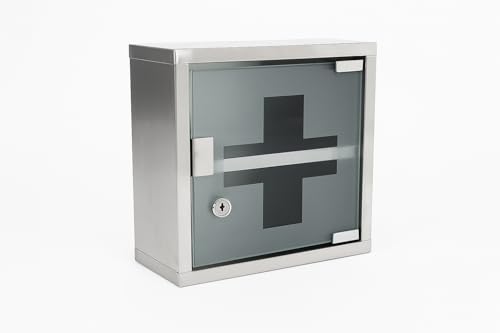 HERSIG - Caja Botiquin Pared | Armario Botiquin Primeros Auxilios - 12 x 25 x 25 cm