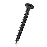 JanKo 50Pcs #6 x 1-1/4 inch, Flat Head, Phillips Drive, Coarse Thread, Black Phosphate Coated, Sharp Point Self Tapping Drywall and Wood Screws. (6 x 1-1/4 inch, 50 Pieces)