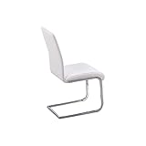 Best Master Furniture Mirage Faux Leather Parson Dining Chair, Set of 2, White