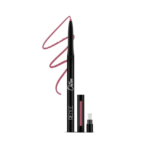 Image of RENEE Outline Lip Liner With Built-in Sharpener 01 Victoria 0.35gm, Long Lasting & Smudge Proof, Matte Finish & Rich Color Payoff, One Swipe Application