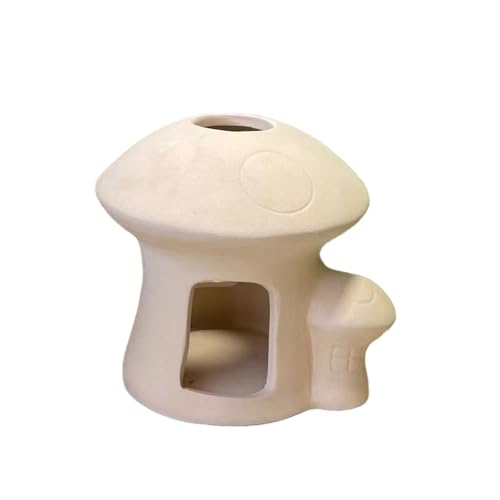 tonntyann 水槽の隠れ家 素焼きの隠れ家 魚のトンネル きのこハウス 家 小屋 隠れ家 ベタ魚の隠れ家 アクアリウム オーナメント 洞窟ミニ シェルター 熱帯魚 水槽 アクセサリー 置物 小型 オブジェ セラミックロックケーブ 魚 エビ カニ 隠し