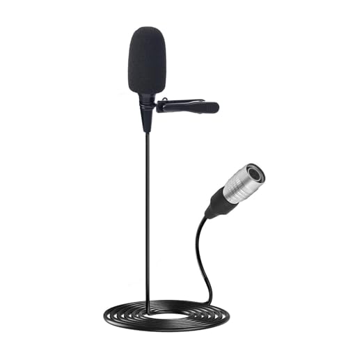 JTLAU Lavalier Micrófono de clip – Micrófono de solapa de condensador cardioide compatible con...