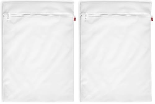 Rayen Lavadora y Secadora lavandería | Funda para Colada con Cremallera | Bolsa Protectora Reutilizable para el Lavado de Ropa | Talla M | 1 unidad, Blanco | 50 x 70 cm (Paquete de 2)