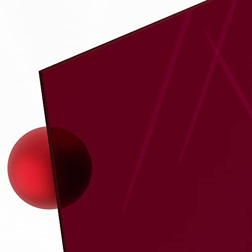 PLEXIGLAS® rot Cherry GS 3C01, Lichtdurchlässigkeit 4%, zur Produktpräsentation, Dekoration, Messe- und Ladenbau - Maß: 50x25x0,3 cm Cover