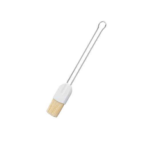 RÖSLE Backpinsel, Hochwertiger Pinsel mit reinen Naturborsten zum Einfetten und Glasieren, Drahtgriff, Edelstahl 18/10, 2,5 cm, Silbern/Weiß – Ansicht 1