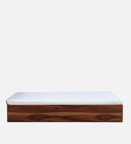Image of Mintwud Pepperfry Maya Queen Size Bed with Box Storage | Engineered Wood | Vintage Sheesham Finish | Sturdy & Elegant | Spacious Storage for a Clutter-Free Bedroom