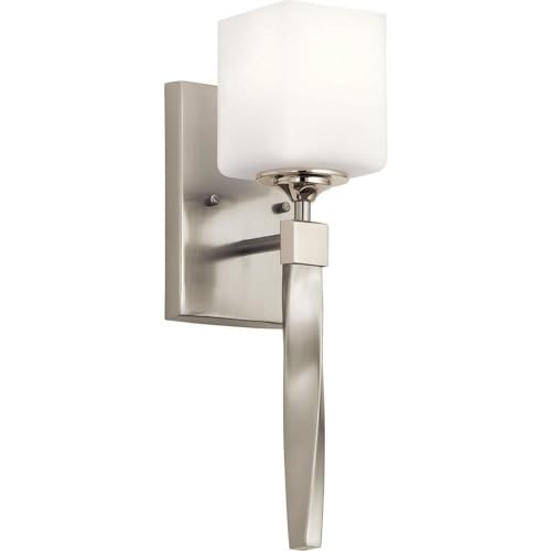 Image of KICHLER Marette 5 inch 1 Light Wall Sconce with Satin Etched Cased Opal Glass in Brushed Nickel