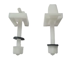 Elegant Casa Western Toilet Seat Cover Screw, Nuts and Washers Hinges Kit Clamp Plastic White Colour 1 Pair Set Size 80mm/EC