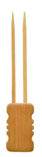 PacknWood Double Prong Bamboo Pick Skewer with Block End, 5.91 Length (Case of 480)