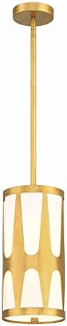 Crystorama Royston 1 Light Antique Gold Mini Pendant
