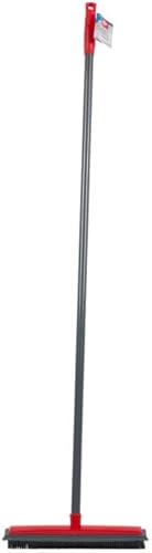 Dirt Devil Gummibesen - Besen Tierhaar - Gummi - Wischer Mit Stiel - 120 cm - Grau/Rot
