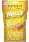 Halls Cough Drops - Honey Lemon - 40 Drops Per Package - Pack of 6