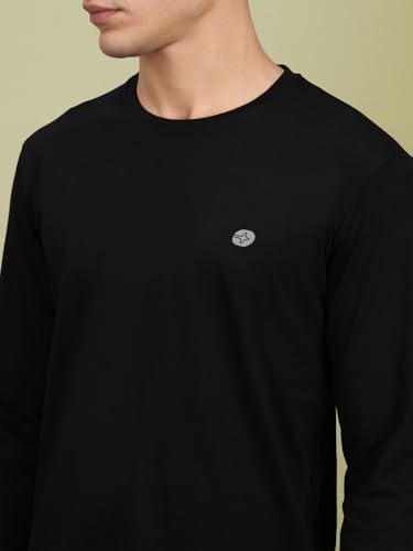 Image of Lux Nitro Men's Premium Cotton Long Sleeve T-Shirt | Modern Fit Casual Tee with Round Neck | Solid Regular Fit T-Shirt for Men