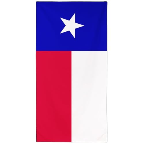 KLRIGR Texas Flag Beach Towel Oversized 36"x72", Microfiber Sand Free & Quick Dry, Lightweight for Pool Camping Beach Travel Vacation