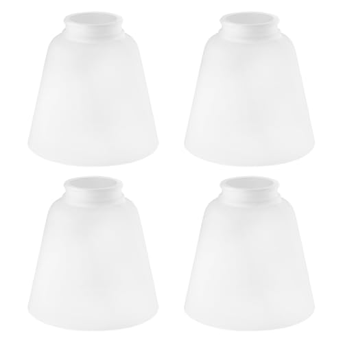 Eidonta Paquete de 4 pantallas de repuesto de vidrio esmerilado blanco, cubiertas de pantalla de vidrio en forma de campana, 4.72 pulgadas de alto, 4.72 pulgadas de diámetro, 2.12 pulgadas de ajuste