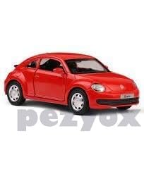 Image of Volkswagen Beetle Alloy Simulation Car Model Sound and Light Pull Back Toy Car 1:32 Sophisticated Gift Choice (Red)