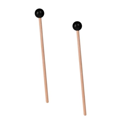 Mazas SUPVOX para steel drum con mango de madera y punta de goma, 2 piezas, 16.5 cm longitud, color negro miniatura 1