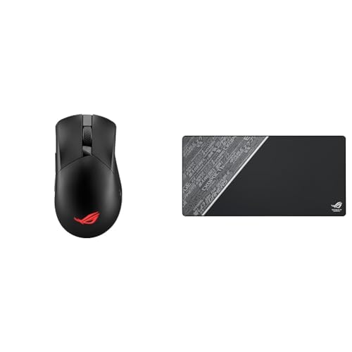 Image of ASUS ROG Gladius III Wireless AimPoint Gaming Mouse, Connectivity (2.4GHz RF & ROG Sheath Black Mouse Pad | Extra-Large Gaming Surface Mouse Pad | Pixel Precise Tracking | Anti-Fray