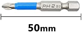 12Pcs Magnetic Impact Screwdriver Driver Bits Set, Non-Slip Screwdriver Bits Set 50mm Hex Shank for Impact Driver Electric Screwdrivers and Drill (PH1 PH2 PH3 PZ1 PZ2 PZ3 Each 2 pcs)