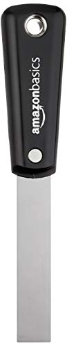 Amazon Basics Stiff Nylon Handle Putty Knife, 3/4", One Pack, Black/Silver #TOP2