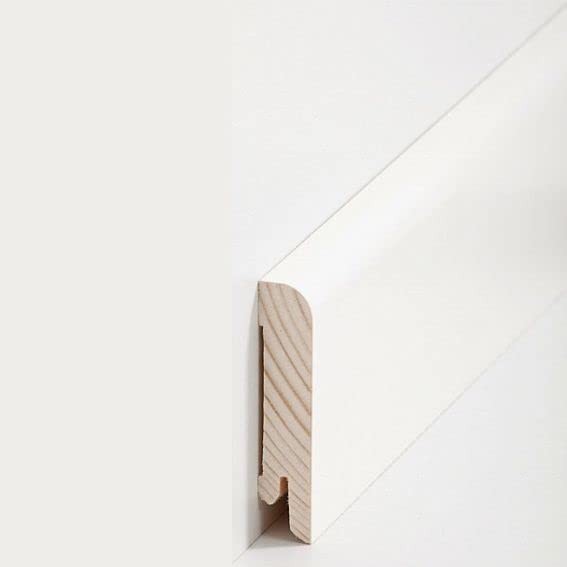 Südbrock | Battiscopa | 15.70.31 | Profilo arrotondato | 15 x 70 x 2500 mm | impiallacciatura in vero legno | decorazione bianca | battiscopa moderno | 1 pezzo
