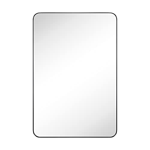 Gracto 24X36'' Oil Rubbed Bronze Bathroom Mirror Bronze Metal Framed Rounded Rectangle Bathroom Vanity Mirror For Wall Vertical And Horizontal Hanging For Bathroom #TOP3