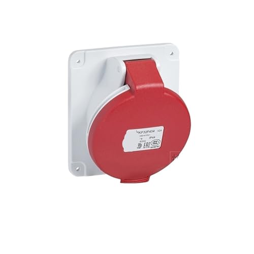 PKF32F434 waterproof connector fast concealed industrial socket (32A 6h IP44 4P red)