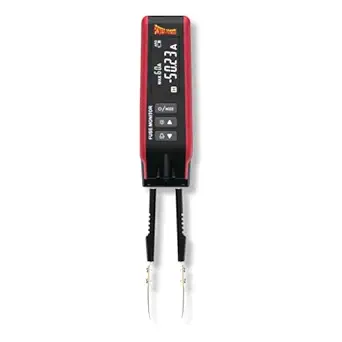 Power Probe PPFUSE Fuse Monitor - Circuit Tester for Mini, Maxi & ATC Fuses – Live Current Readings Up to 80A – Replaceable Tips, and Built-in Flashlight