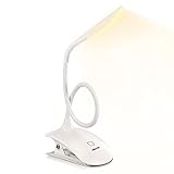 LuminoLite LED Book Light Rechargeable, Clip on Headboard Reading Lights for Books in Bed at Night, 360° Flexible, 3 Brightness Glare-Free Soft Lights for Bookworms & Kids