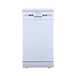 Cookology CFSD4510WH 45cm Wide Freestanding Slimline Undercounter Dishwasher, 6 Programme Settings with Eco Mode, 10 Place Settings - in White