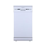 Cookology CFSD4510WH 45cm Wide Freestanding Slimline Undercounter Dishwasher, 6 Programme Settings with Eco Mode, 10 Place Settings - in White