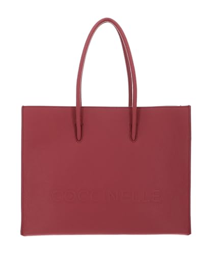 Coccinelle Maxi Log Handbag en cuir grainé marron pot pour femme