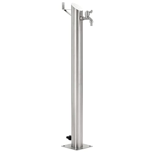 vidaXL Wassersäule Edelstahl 95 cm Wasserzapfstelle Brunnen Wasserzapfsäule