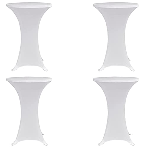 Housse de table debout extensible blanche Ø 80 cm lot de 4