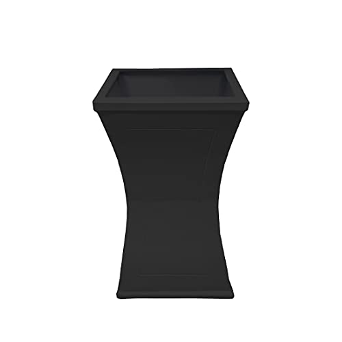 Image of Oakland Living Modern Square Cast Aluminum Metal 40-in Black Bird Bath and Planter Vase Combo