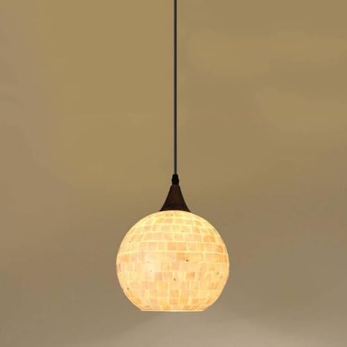 Lampe suspendue moderne en forme de coquille abat-jour en verre réglable Wisdom