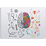 Artsybb Vinyl Decal Stickers for MacBook Laptop - Removable Right and Left Brain Sticker for Apple Mac Air Pro 13" 15" - Decorative Waterproof Skin