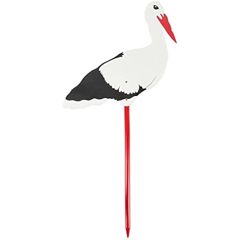 Bieco XXL Wooden Stork Birth for Outdoors 100 cm Large Welcome Baby Birth Gift Boy or Girl Garden Stake Children's Tree Stork Display Cover