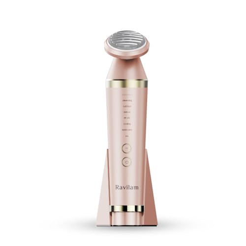 Ravilam フェイスケア美顔器 Face Care＋ 毛穴クレンジング 温感＆振動 6モード搭載 ワイヤレス充電式 専用スタンド付 ギフトに最適 ピンク（Amazon）
