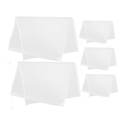 HIAKDOFT 5個 目細かいメッシュフィルターバッグ 食品グレード耐久性ガーゼ使用 ナッツミルク 豆乳 果汁用液体濾過袋 再利用可能で衛生的な