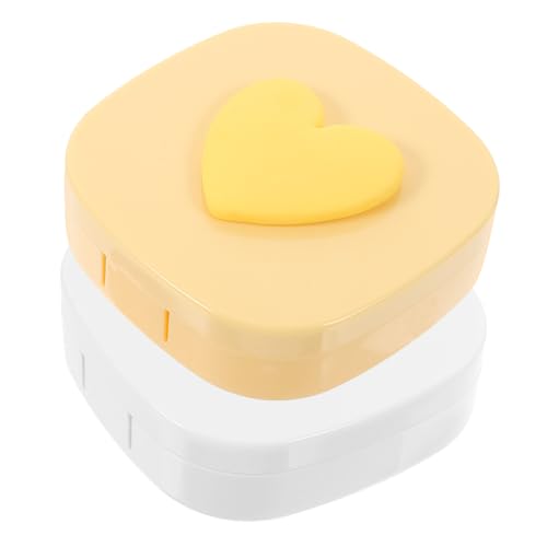 UTHCLO 2juegos Porta Lentillas De Contacto y Maquillaje Estuche Pequeño Diseño Profesional Duradero y Práctico para Exteriores