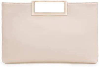 CHARMING TAILOR Fashion PU Leather Handbag Stylish Women Convertible Clutch Purse (Beige)