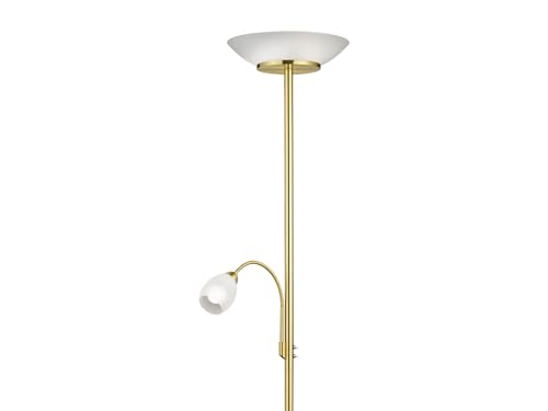 Lámpara de pie Gerry R40063108 en latón mate y cristal blanco de diseño sofisticado 7